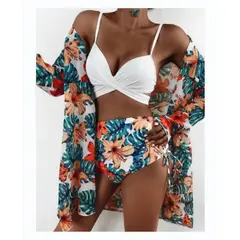 TIOZONEY - Conjunto bikini mujer con Tunica