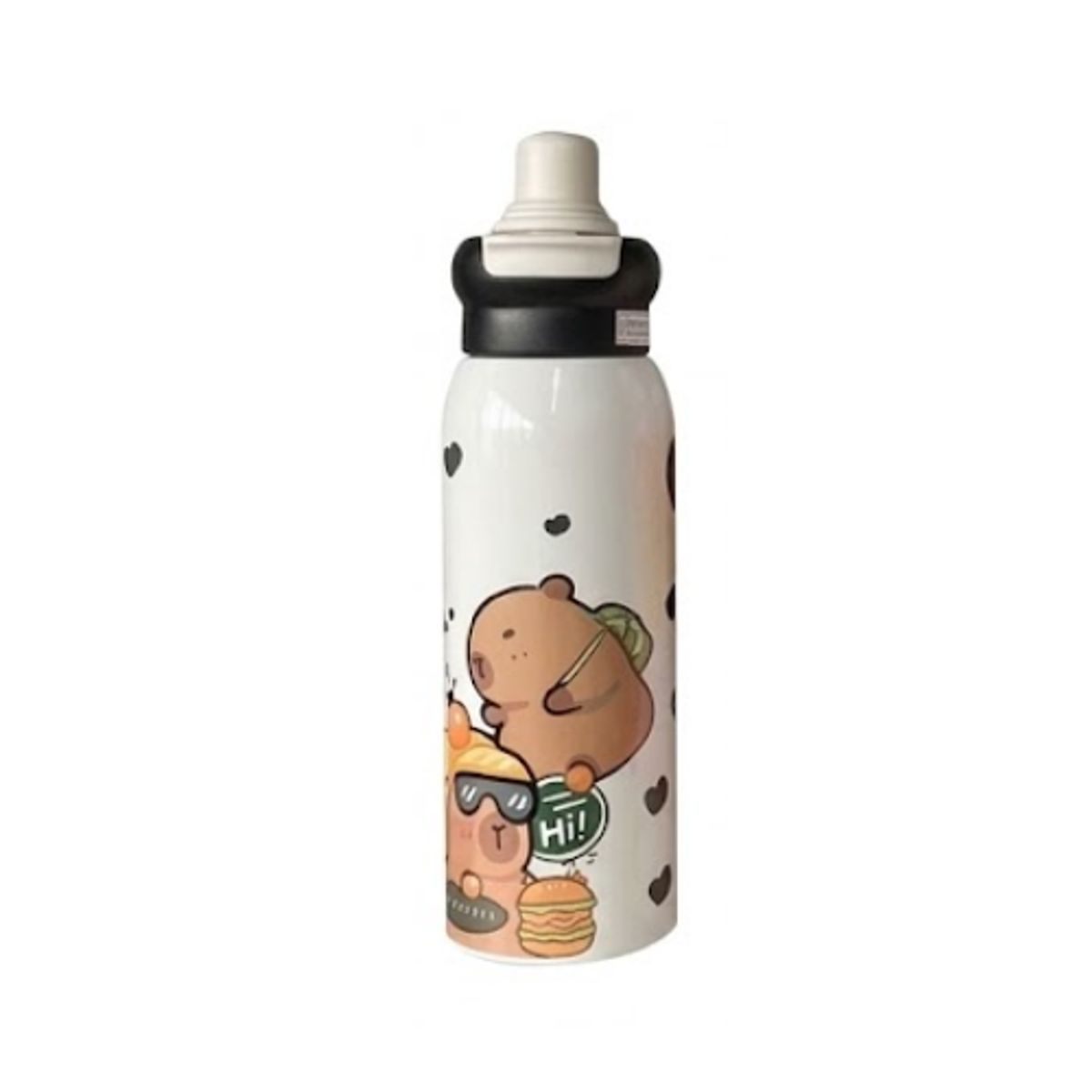 GENERICO - Botella Térmica Infantil Capibara Kawaii 650ml - Acero Inoxidable
