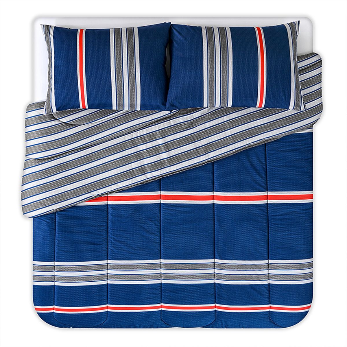 AMERICAN FAMILY - CUBRECAMA PLUMON ESTAMPADO MARINO AMERICAN FAMILY BY CANNON 2 PLAZAS