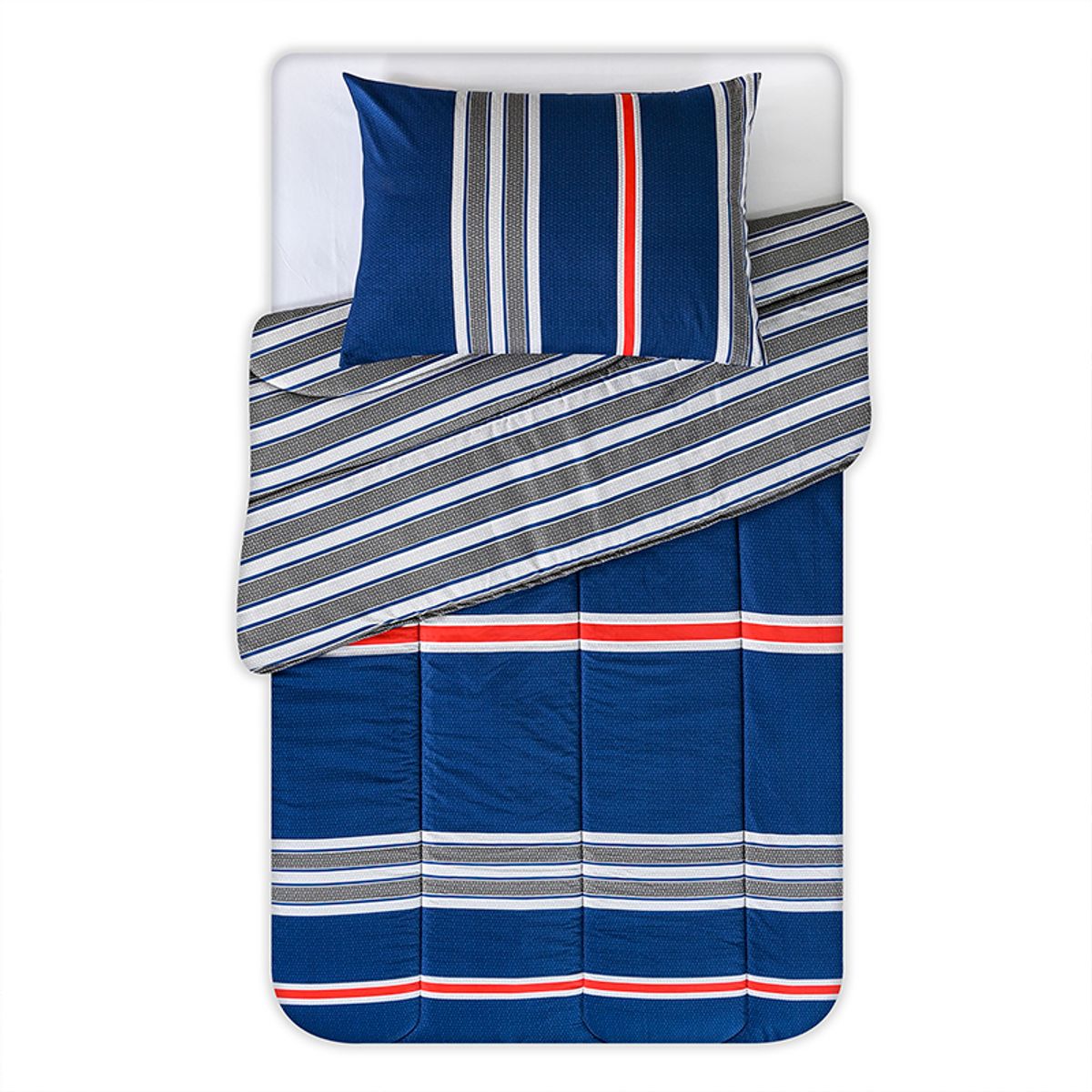 AMERICAN FAMILY - CUBRECAMA PLUMON ESTAMPADO MARINO AMERICAN FAMILY BY CANNON 1.5 PLAZAS