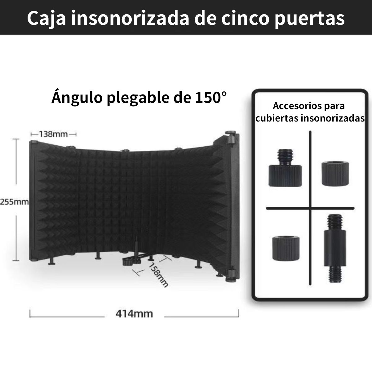 GENERICO - Protector Antipolución de Cinco Puertas para Micrófono de Estudio
