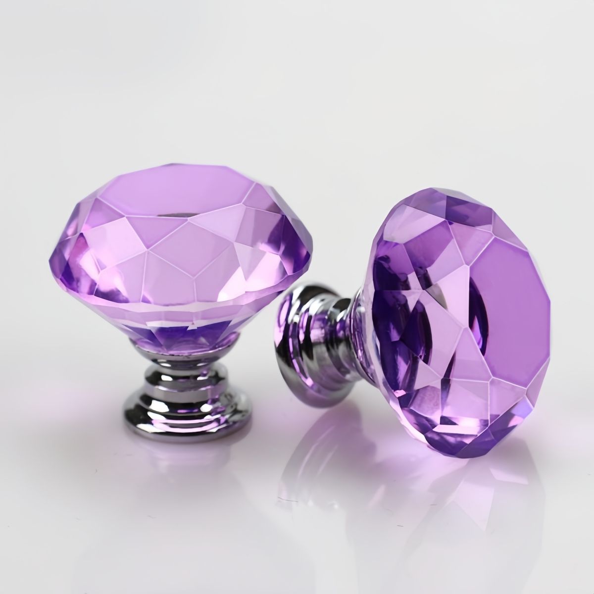 VIDA BUENAS - Tirador Cristal Forma Diamante Para Cajón Púrpura 10pcs