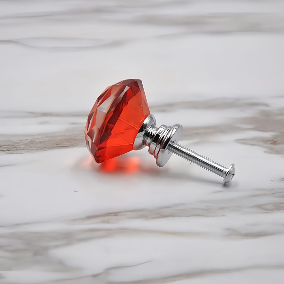 VIDA BUENAS - Tirador Cristal Forma Diamante Para Cajón Rojo 10pcs