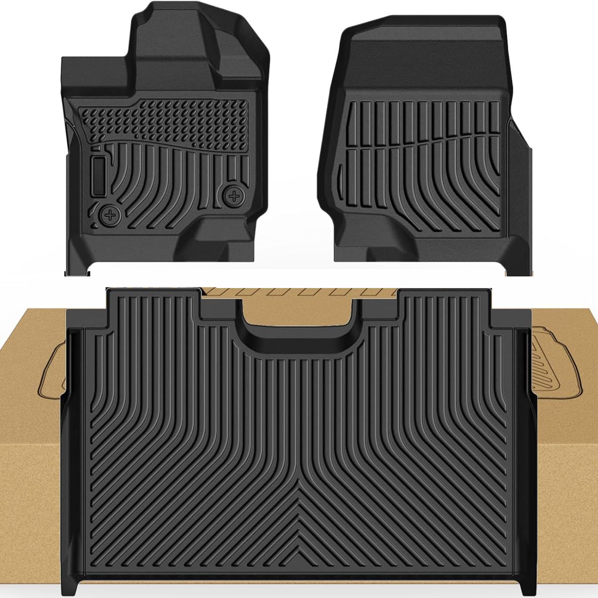 KUANGYE - Set Pisos Rígido Bandeja Calce Perfecto Compatible Con Ford F150 Del 2015 A 25+