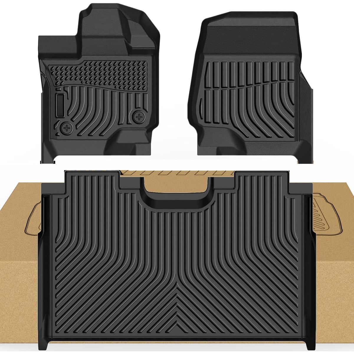KUANGYE - Set Pisos Rígido Bandeja Calce Perfecto Compatible Con Ford F150 Del 2015 A 25+