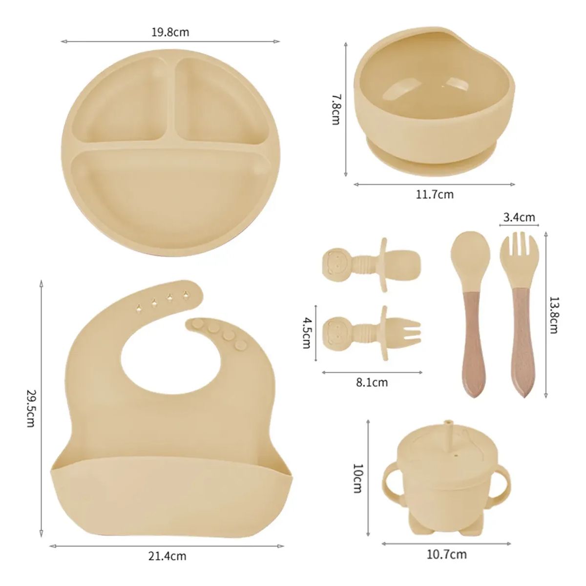 GENERICO - Set De Alimentación Silicona Dividida Con Ventosa Bebés 9pcs