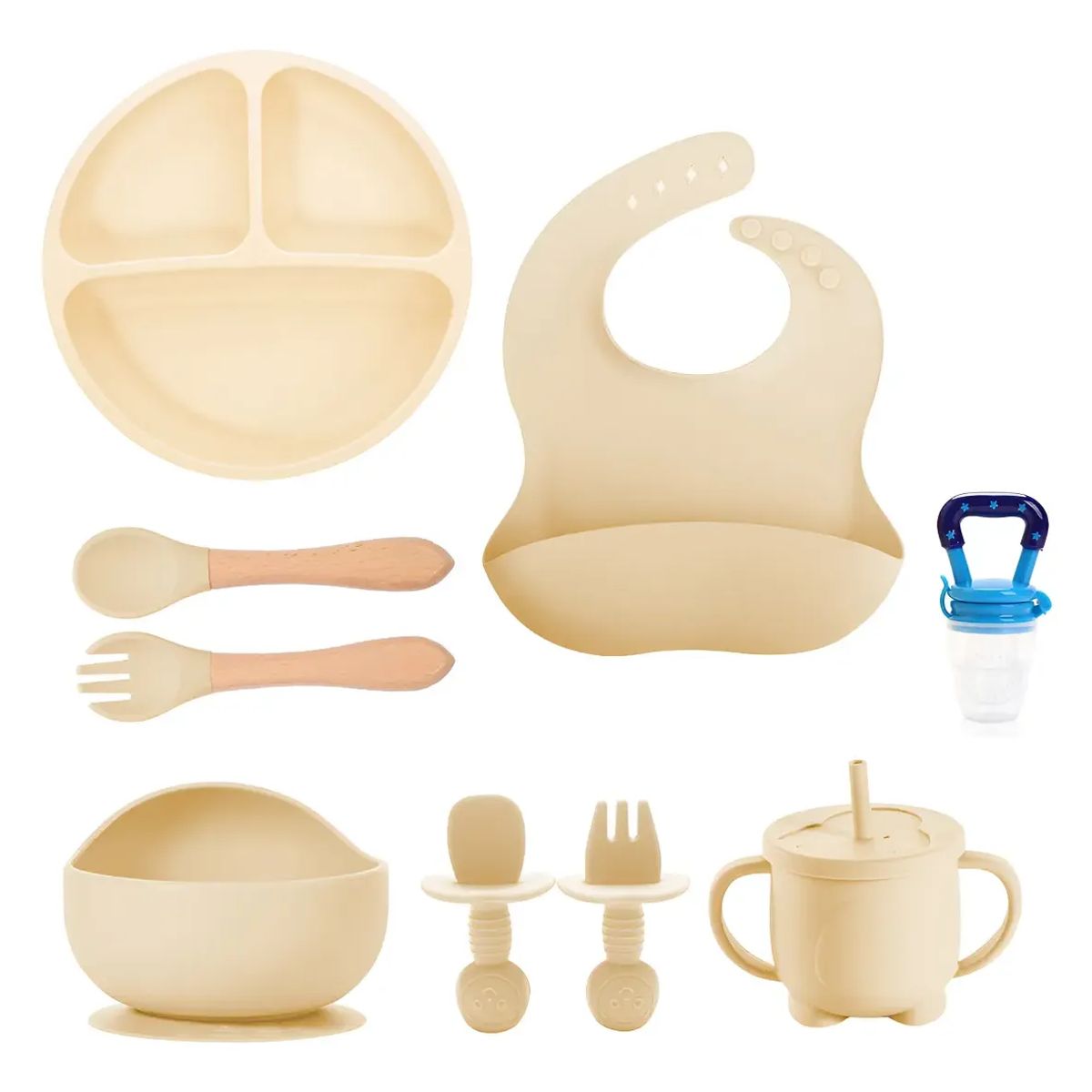 GENERICO - Set De Alimentación Silicona Dividida Con Ventosa Bebés 9pcs