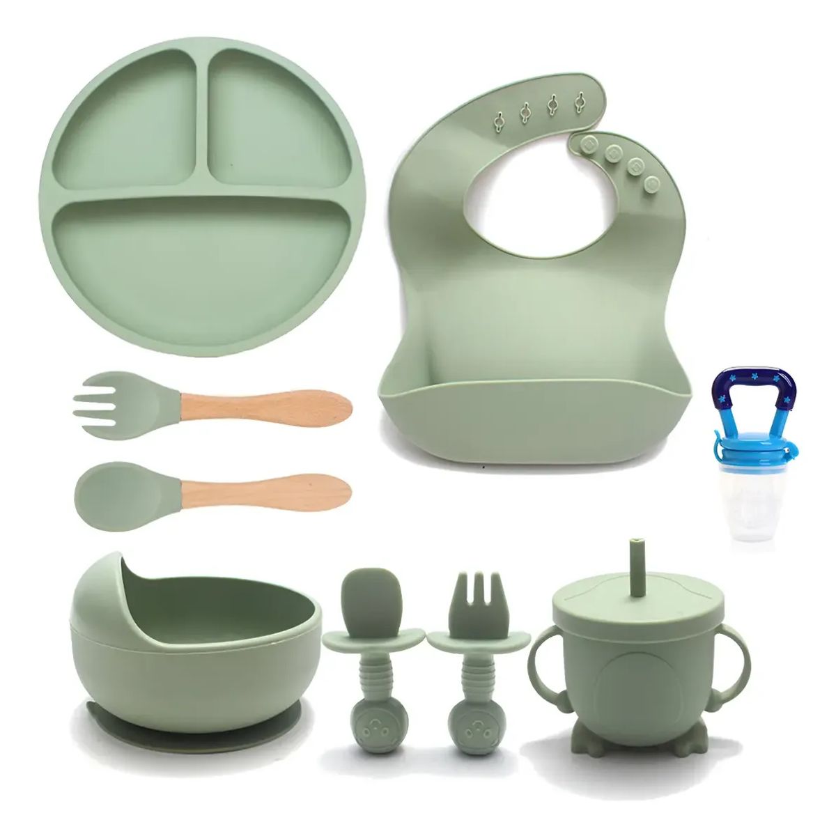 GENERICO - Set De Alimentación Silicona Dividida Con Ventosa Bebés 9pcs