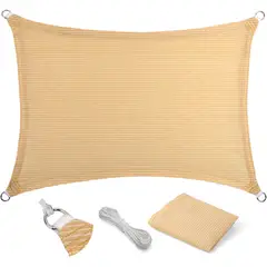 KUANGYE - Toldo Terraza Malla Gruesa 6mx6m Vela Sombra Rectangular