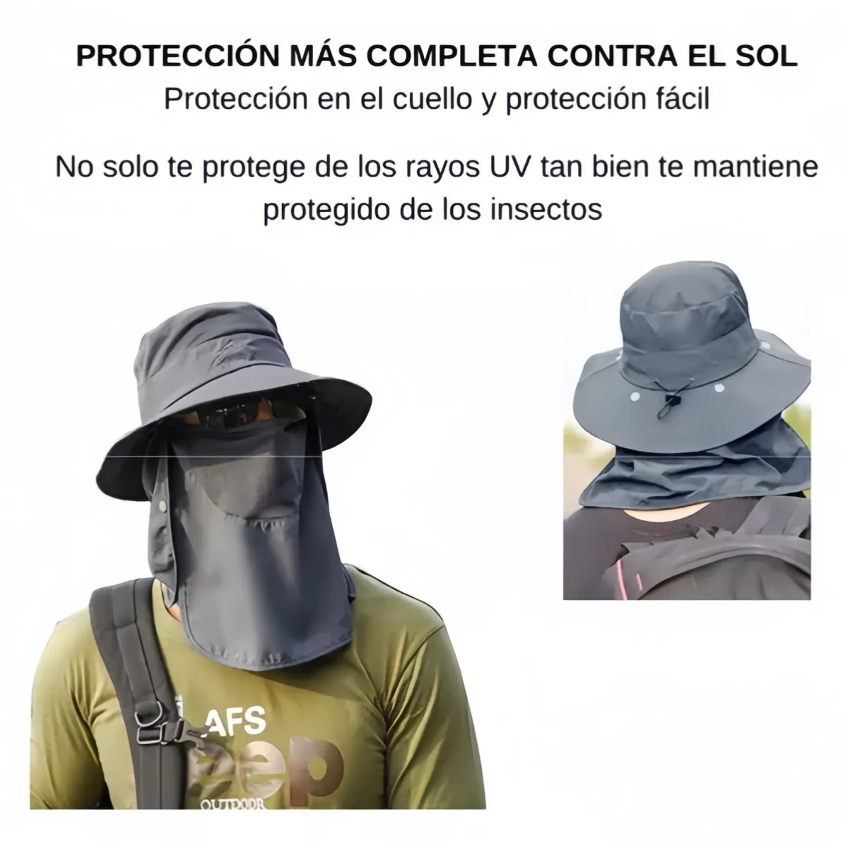 VIDA BUENAS - Gorro de Montañismo Senderismo Protección Solar, Gris