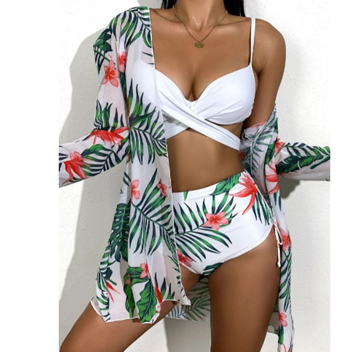 TIOZONEY - Conjunto bikini mujer con Tunica