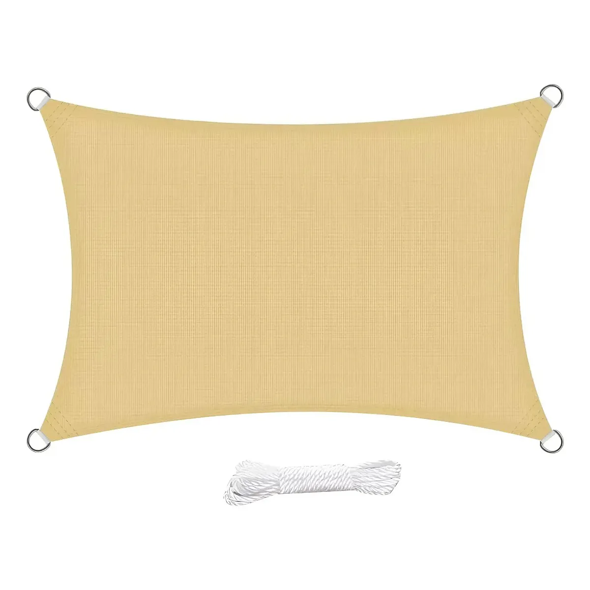 KUANGYE - Toldo Terraza Malla 6mx4m Vela Sombra Rectangular Con cuerda