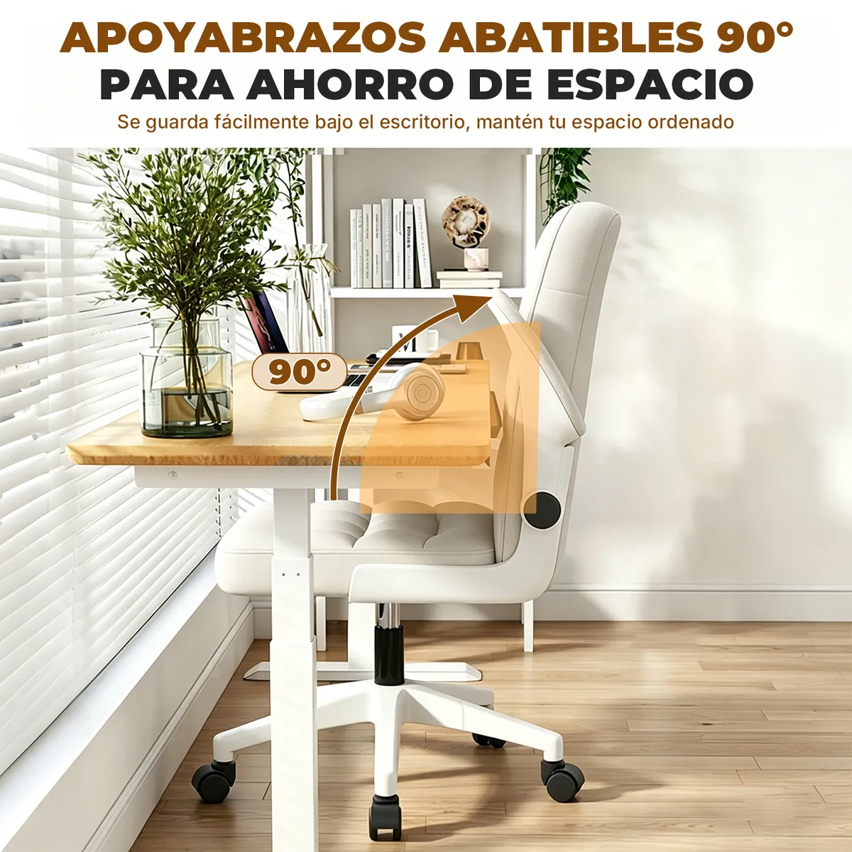 VIDITA - Silla Serena de Tela Acolchada Giratoria Ergonómica Silla de Escritorio Oficina