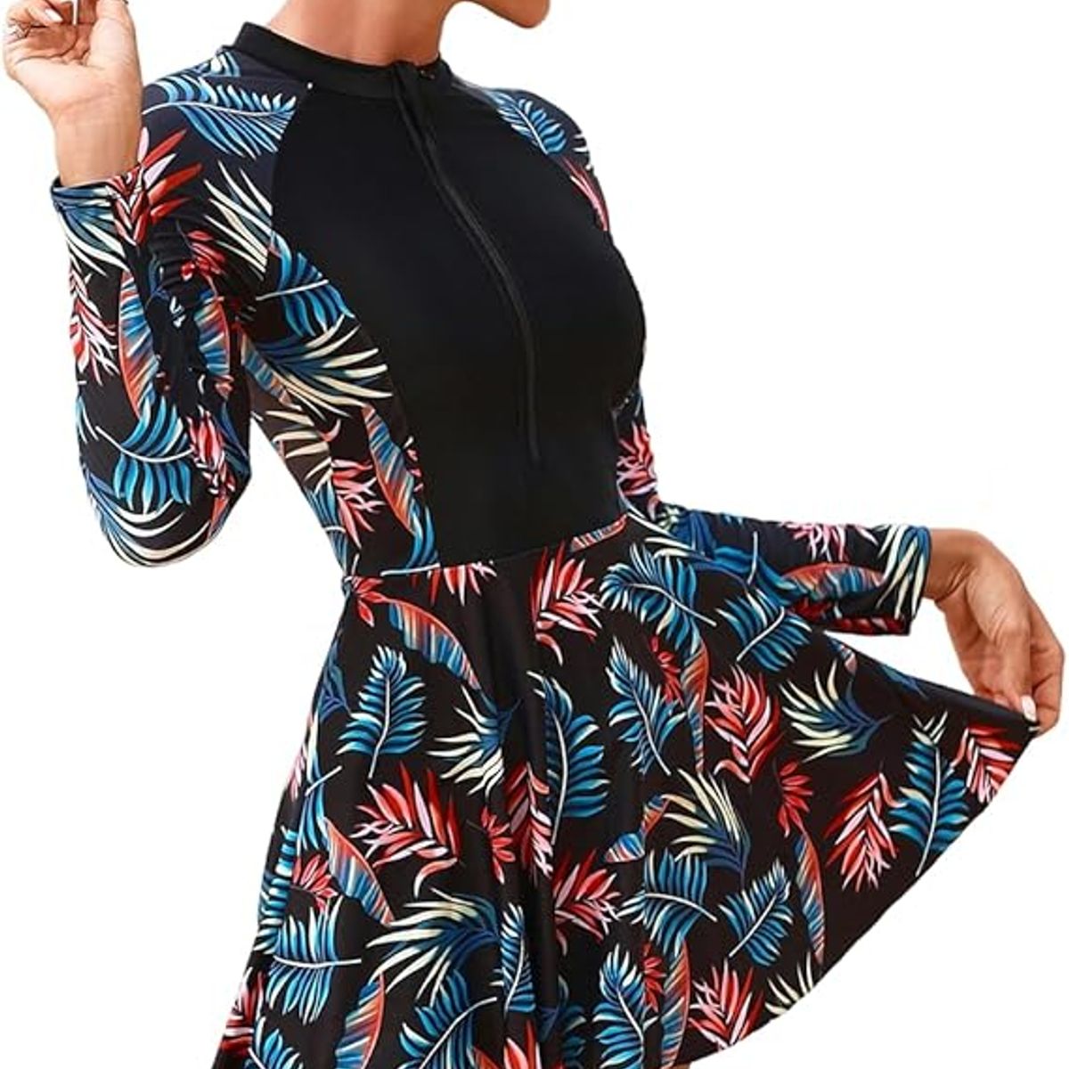 PUREPOWER - Trajes de Baño Manga Larga de Protección Solar UPF50 con Cremallera para Deportivo Mujer Surf Playa