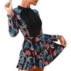 PUREPOWER - Trajes de Baño Manga Larga de Protección Solar UPF50 con Cremallera para Deportivo Mujer Surf Playa