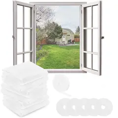 KUANGYE - Pack 6 Cortina Mosquitera Malla Velcro Anti-mosquito Mosca 130x150cm