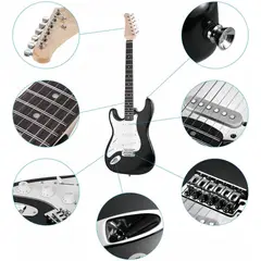 VIDA BUENAS - Pack Guitarra Eléctrica Negra Amplificador
