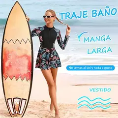 PUREPOWER - Trajes de Baño Manga Larga de Protección Solar UPF50 con Cremallera para Deportivo Mujer Surf Playa
