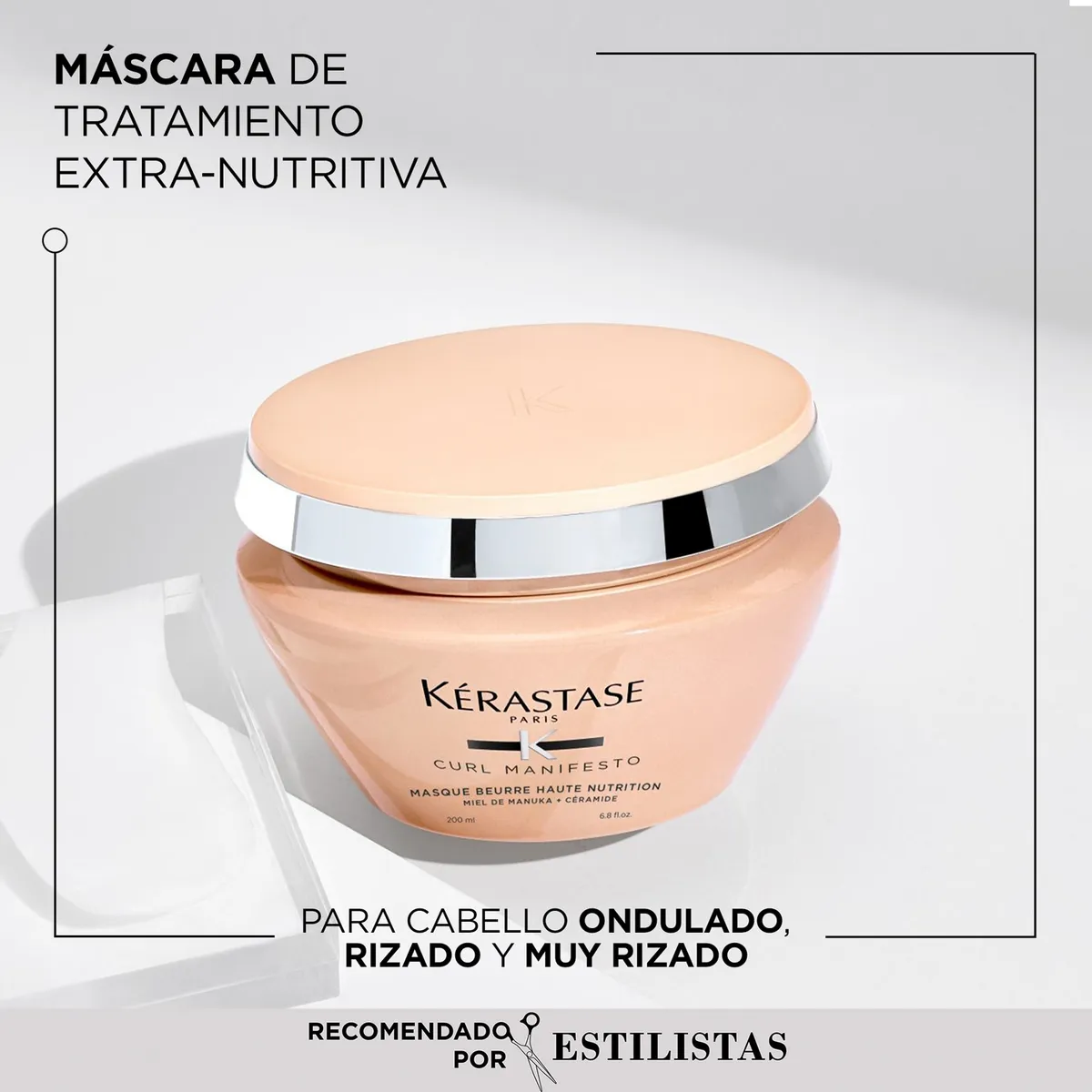 KERASTASE - Máscara Nutrición Cabello Rizado Masque Beurre Haute Nutrition Curl Manifesto 200ml Kerastase