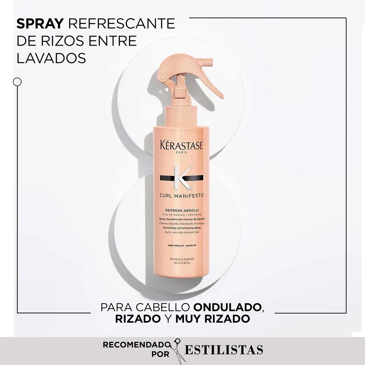 KERASTASE - Spray Refrescante Cabello Rizado Refresh Absolu Curl Manifesto 190ml Kerastase