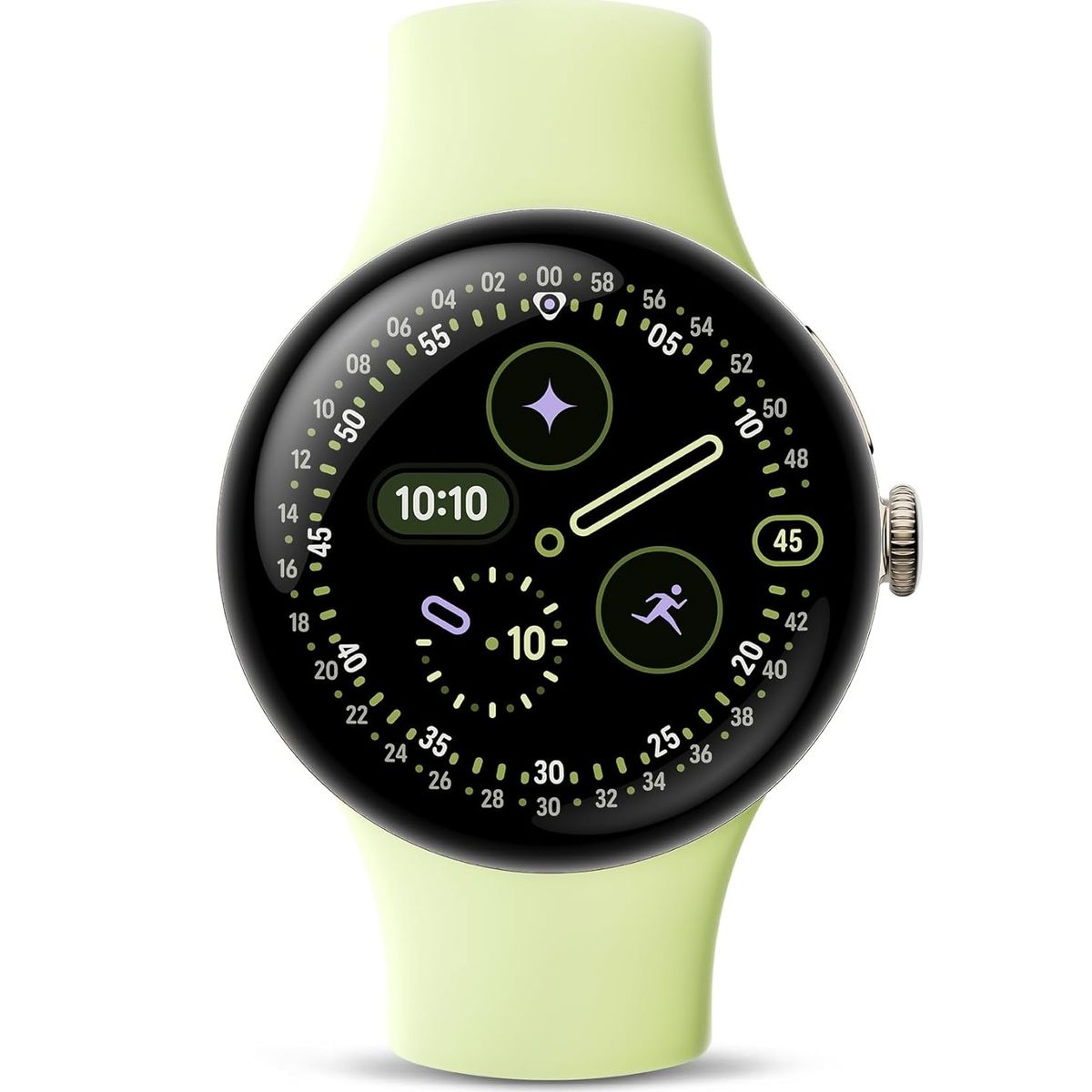 GOOGLE - Google Pixel Watch 4 (41mm) Bluetooth Smartwatch - Champagne Gold / Lemongrass