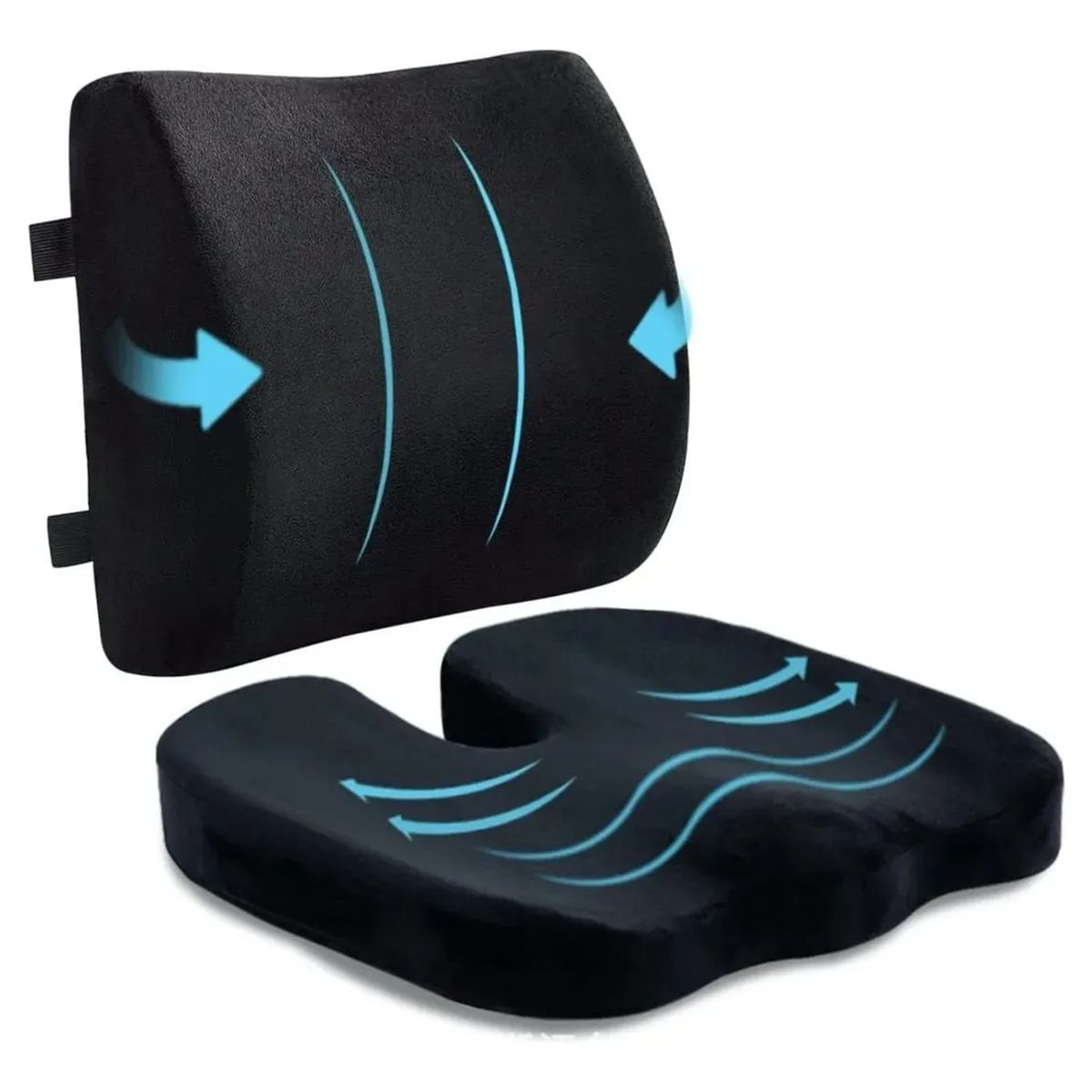 GENERICO - Cojín Ortopédico De Asiento Y Almohada De Apoyo Lumbar
