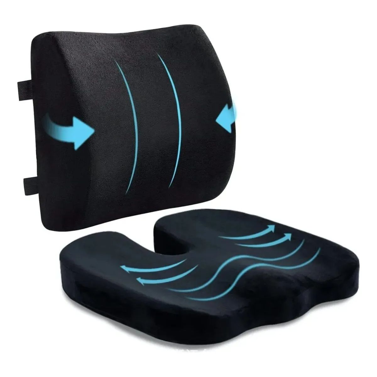 GENERICO - Cojín Ortopédico De Asiento Y Almohada De Apoyo Lumbar