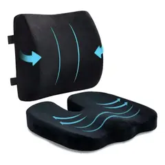GENERICO - Cojín Ortopédico De Asiento Y Almohada De Apoyo Lumbar