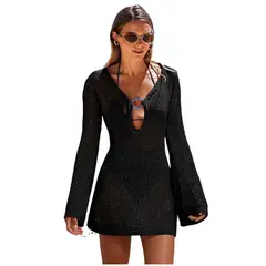 TIOZONEY - Vestido de playa para mujer - Negro