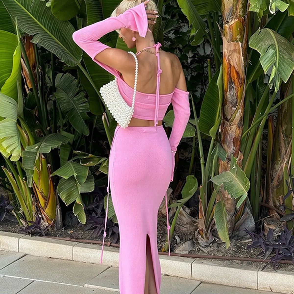 TIOZONEY - Vestido de playa para mujer - Rosado