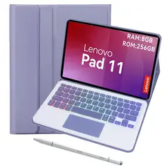 LENOVO - Tablet pad 11 2025 8+256GB WIFI-Gris+Morado luminsos teclado+Lápiz táctil