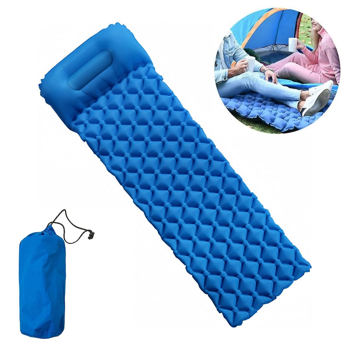 VIDA BUENAS - Colchoneta Inflable Plegable para Acampada y Senderismo