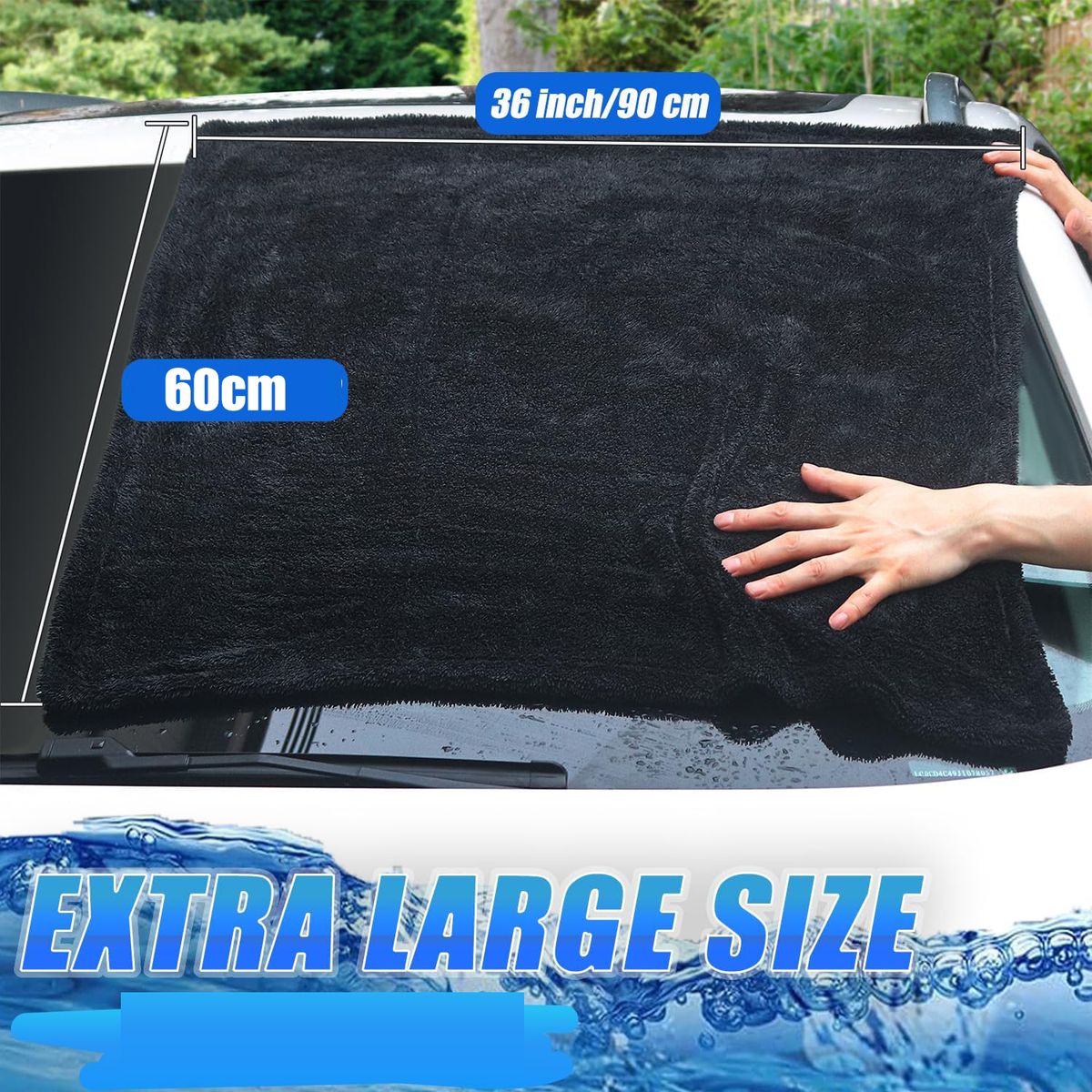 KUANGYE - Toalla Microfibra Secado Rápido Auto 1300gsm 60x90cm Ud