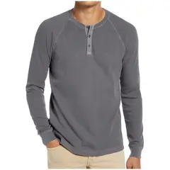 TIOZONEY - Polera Manga Larga Algodón Hombre