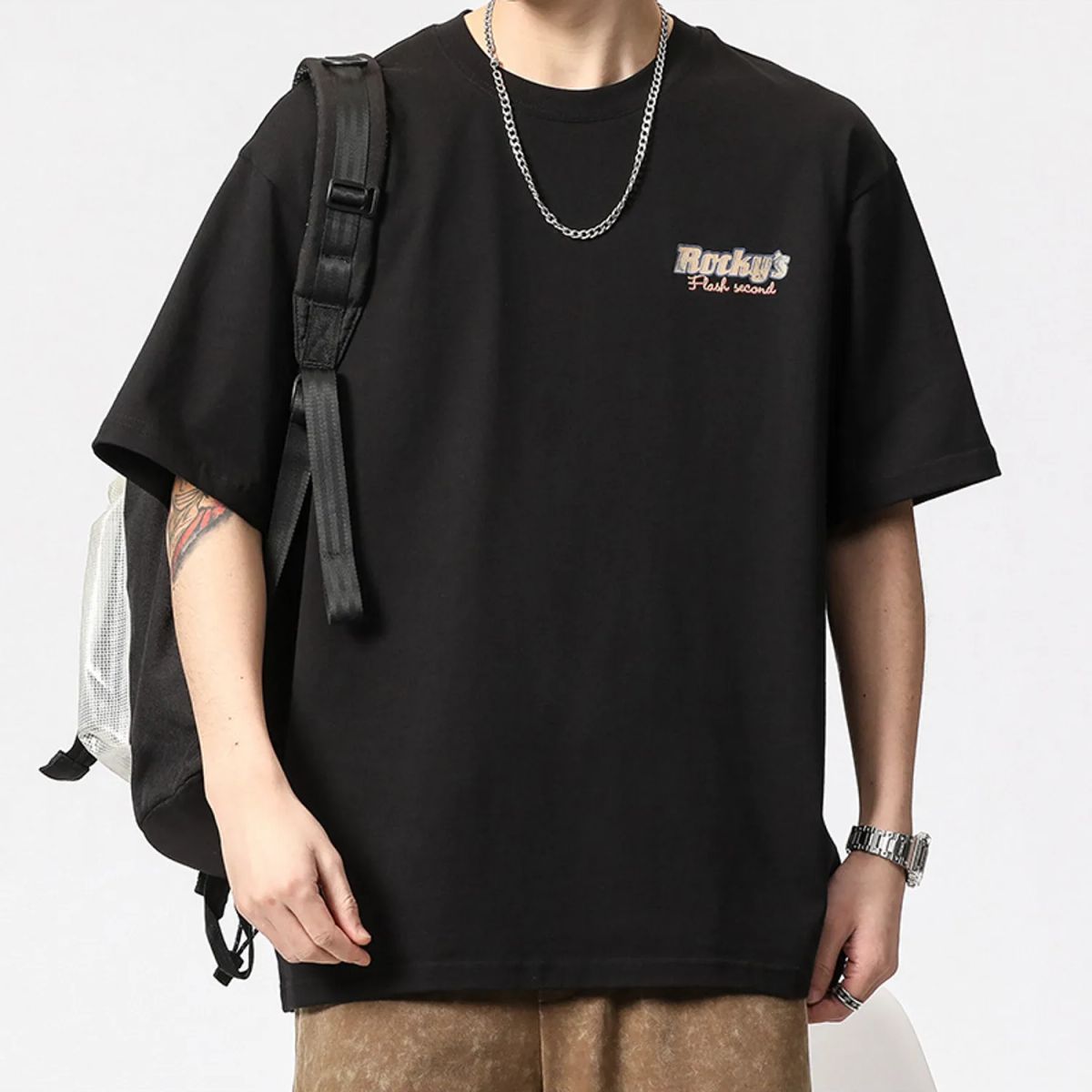 TIOZONEY - Polera Manga Corta Algodón Hombre