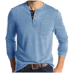 TIOZONEY - Polera Manga Larga Algodón Hombre