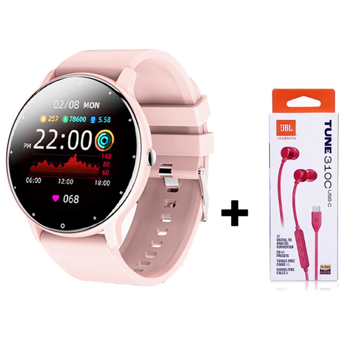 JBL - Audífonos JBL Tune 310C Tipo C y  Toumi Fit Pro Smartwatch reloj inteligente