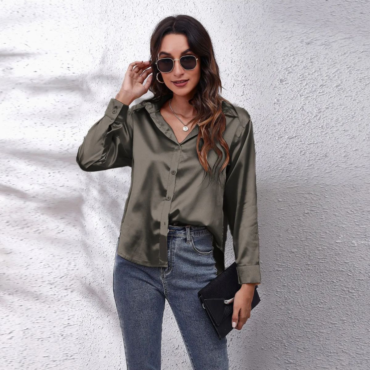 TIOZONEY - Camisa Manga Larga Mujer