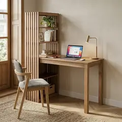 RELAN - Escritorio Desk Var One Estilo Retro Con Estantería Lateral Varillada