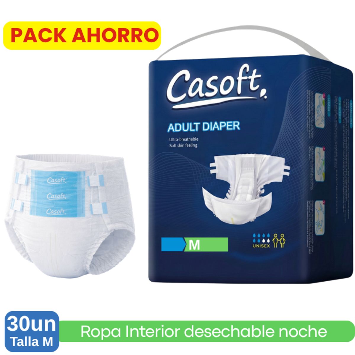 GENERICO - Pañales Para Adulto Uso Cotidiano Con Broche Ajuste 30un