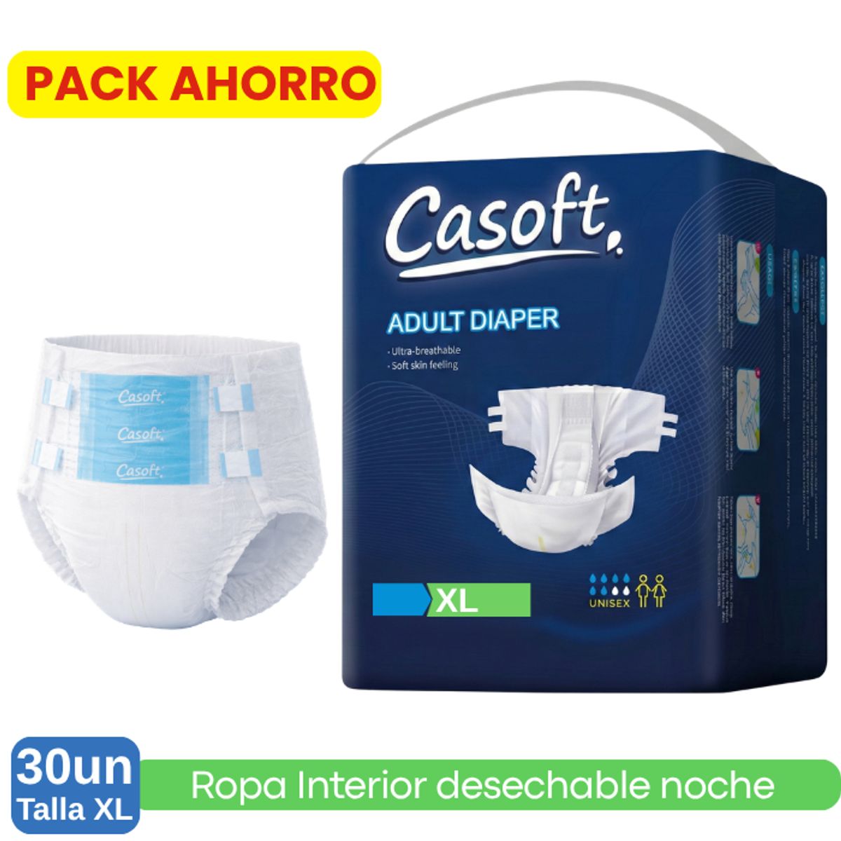 GENERICO - Pañales Para Adulto Uso Cotidiano Con Broche Ajuste 30un