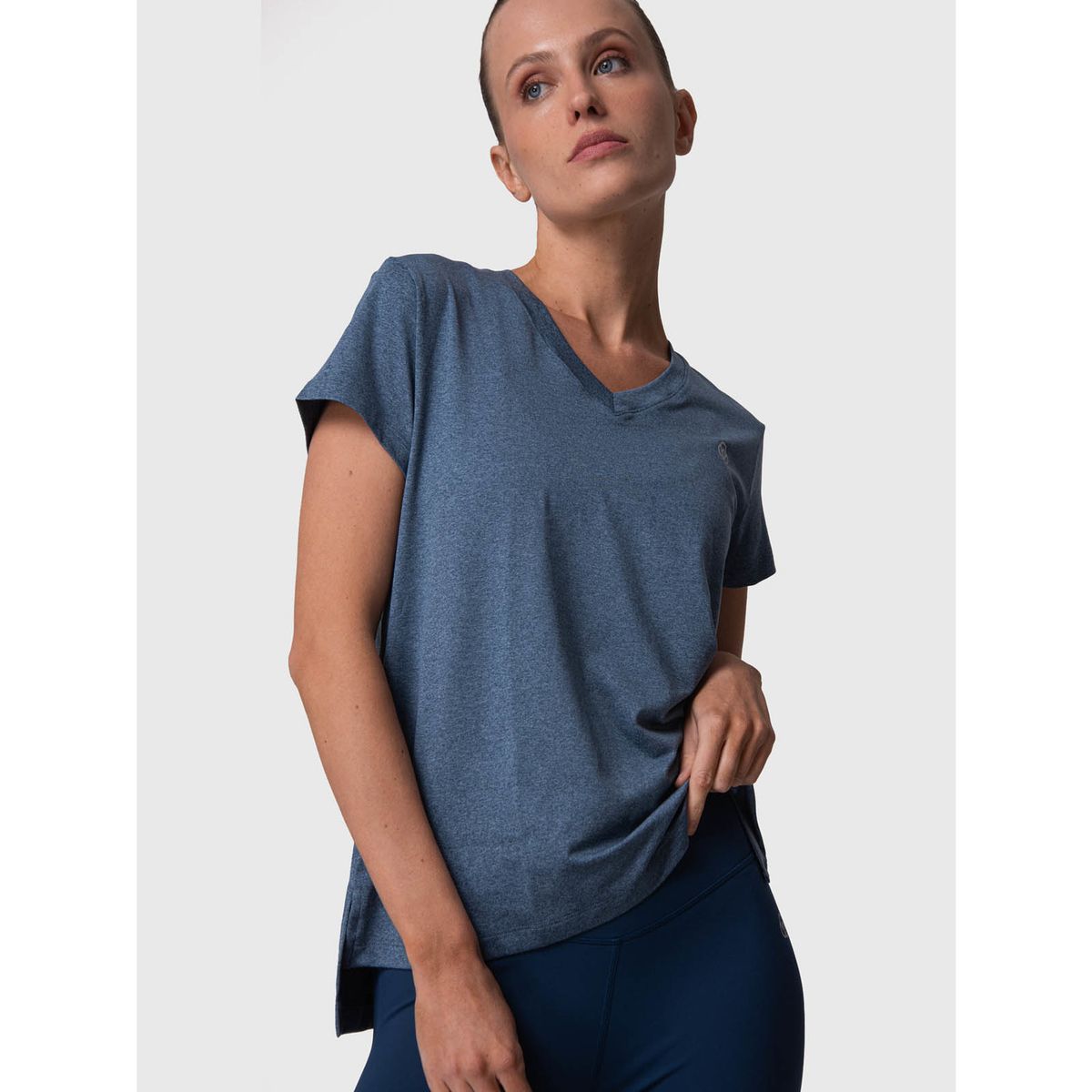 BSOUL - Polera Mujer V Neck Aloe Azul BSOUL