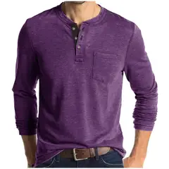 TIOZONEY - Polera Manga Larga Algodón Hombre