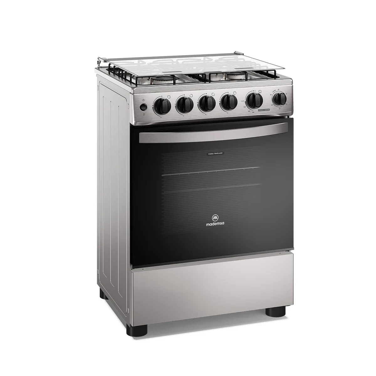 MADEMSA - Cocina a Gas 4 Platos Horno Vapor y Grill FM4PSC Inox