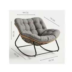 GENERICO - Silla Mecedora Boho Papasan Nido + Reposa Pies Moderna