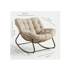 GENERICO - Silla Mecedora Boho Papasan Nido + Reposa Pies Moderna