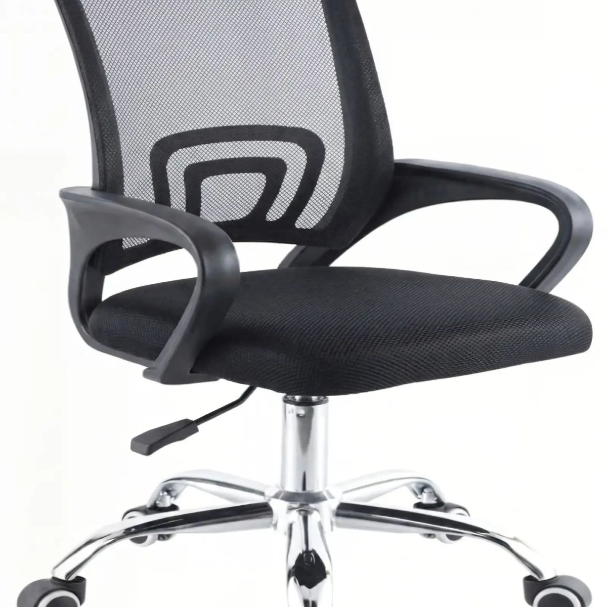 GENERICO - SILLA DE OFICINA CON BASE CROMADA COLOR NEGRO
