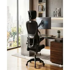 GENERICO - SILLA DE OFICINA CON RESPALDO ALTO ERGONÓMICO COLOR NEGRO