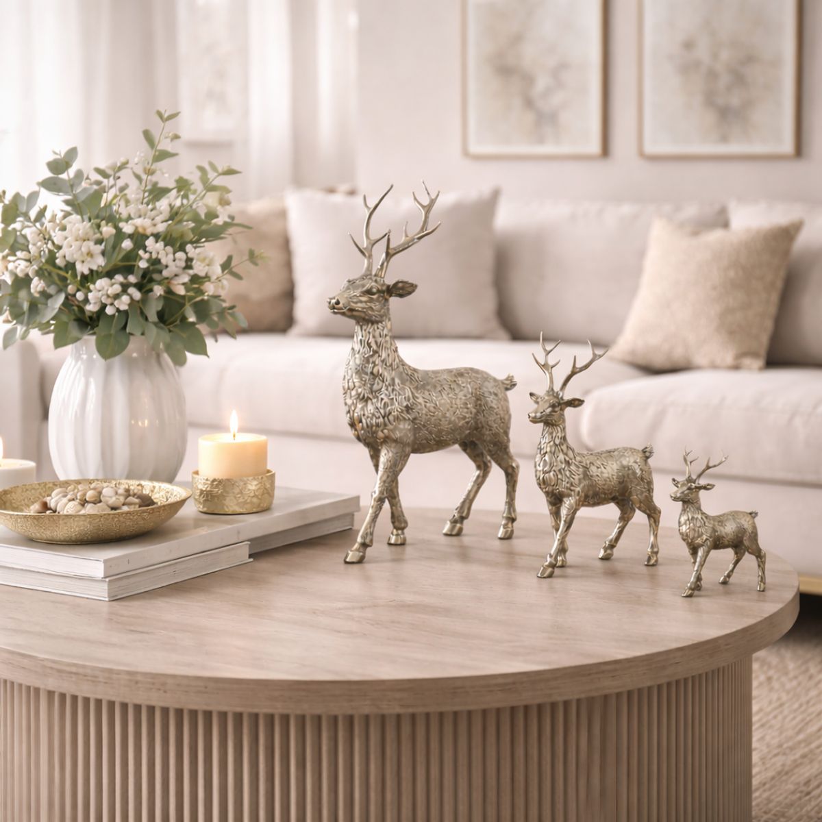 GENERICO - Trío de Renos Silver Heritage Distinción y Brillo Escultural