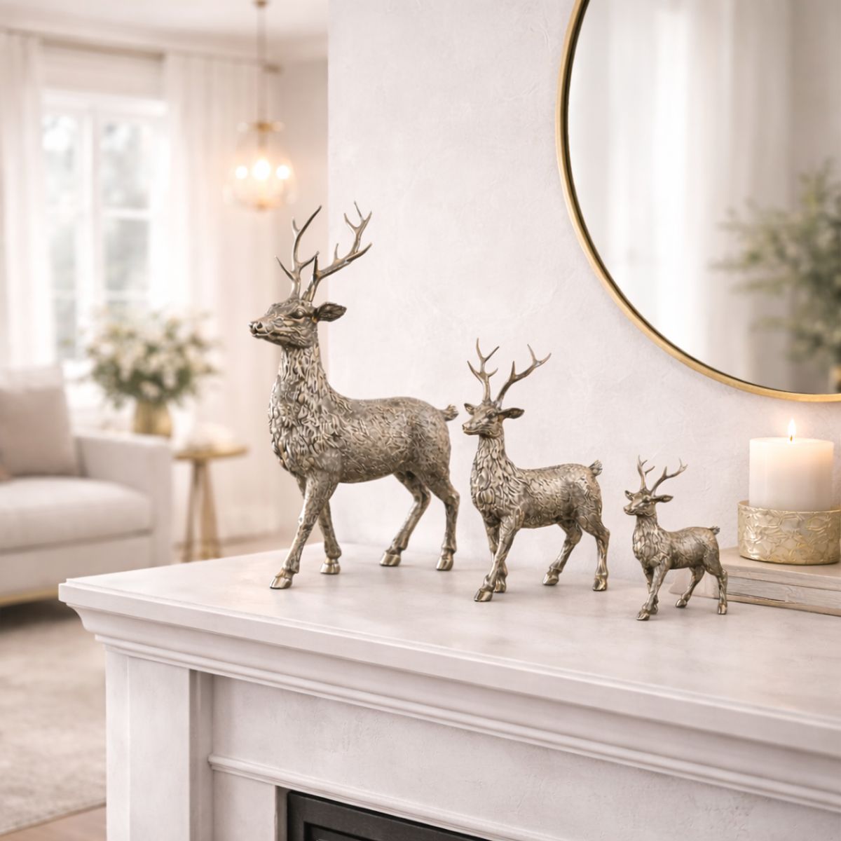 GENERICO - Trío de Renos Silver Heritage Distinción y Brillo Escultural